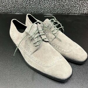 Hugo Boss‎ Dress Shoes Men 8 Gray Suede Derby Lace-Up 50211002